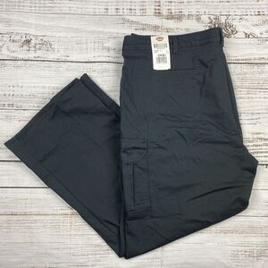 NWT Dickies Womens Industrial Cotton Cargo Work Pants Black 22W 37U New FWP337BK